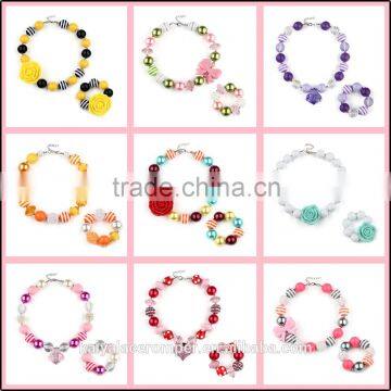 New Kids Necklace,Toddler BubbleGum Chunky Large Bead With Bracelet ,candy Color photo-6