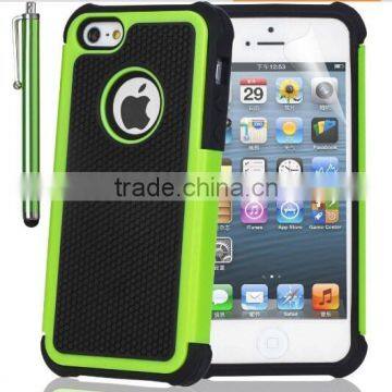 2015 Factory Price High Quality PC+Silicon Cell Phone Rugged Case with Football Lines for iphone 5, Mobile Phone Accessory