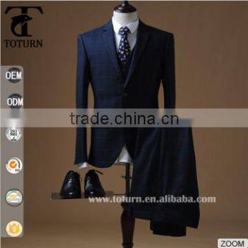 2016 Custom Slim Fit Suit Italian Classic Checked Men Suits