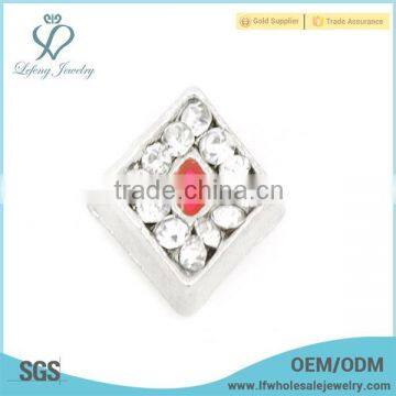 Silver crystal charms,silver zinc alloy floating charm jewelry