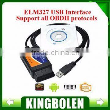 Wholesales OBD/OBDII scanner ELM 327 USB car diagnostic interface scan tool ELM327 USB interface