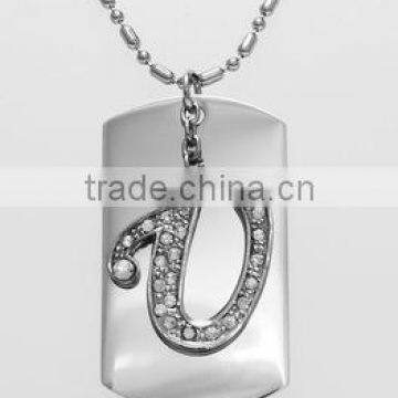 Stainless Military Dog Tag diamond setting dog tags decorative dog tags