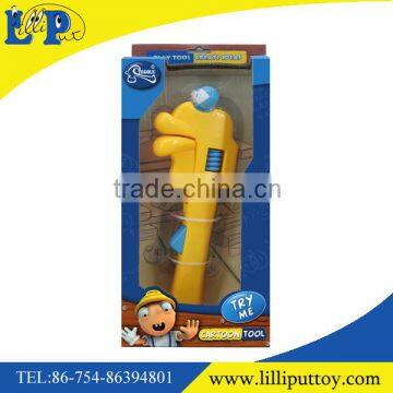 Funny tool toy yellow cartoon wrench toy with window box