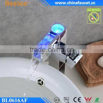 Bathroom Led Light Color Change Mixer Waterproof Electric Power Basin Faucet