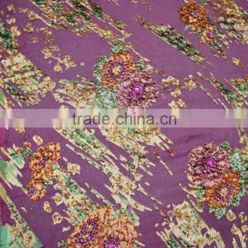 Polyester Super Hand Work Silk Velvet Super Silk Velvet Fabric for African Dress photo-4