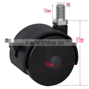 2016 Newly-designed 2-inch Black Thread Stem Nylon Swivel Rivet Caster Wheels With Brake Quality Choice photo-5