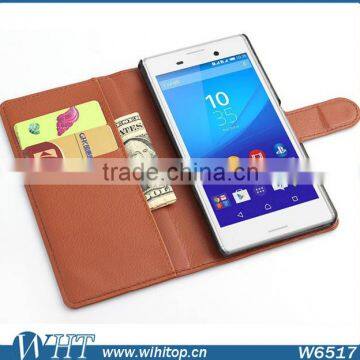 Hot Selling PU Leather Wallet Case for Sony Xperia M4, Wholesale for Xperia Z4 Aqua Cell Phone Case photo-6