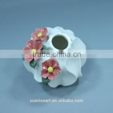 Chinese Artficial Flower With Ceramic Flower Vase Decoration
