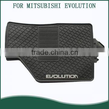 Custom-Fit All-Weather Rubber Floor Mats 4 Pc Set - for Mitsubishi Lancer Evolution - Black