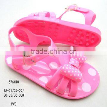 Cute pink bow PVC jelly women&girls open-toe sandals