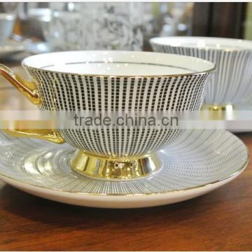 high quality new design microwavable fine bone china porcelain ceramic tea coffee cup and saucer set