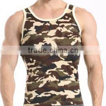 2015 Mens knitted camo printed vest with quick dry and moisture transfer function