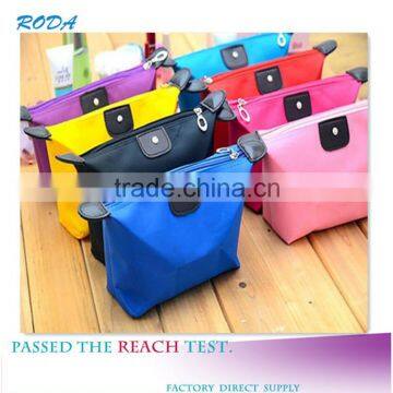 YIWU RODA 100%nylon fashion dumpling shape durable cosmetic bag