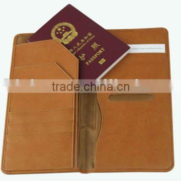 2014 genuine leather passport holder with card holder