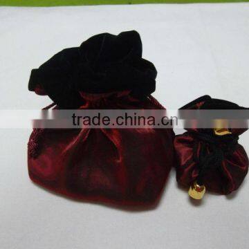 round custom satin jewelry packing bag