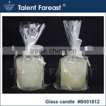 Mulit-colored and no fragrance oil added 5oz tulip shaped glass candle with holder 7080mm