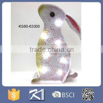 Easter decoration led lighted metal rabbit