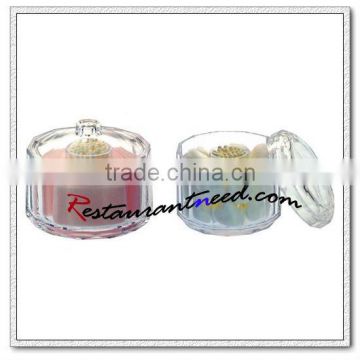 P086 Acrylic Cotton Pads And Swab Jar With Fixed Center Cylinder