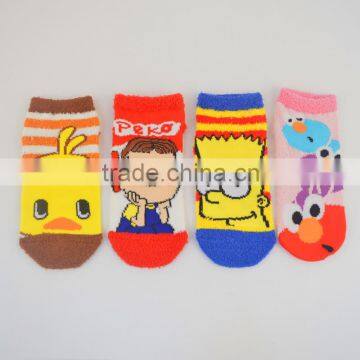 Custom Child Jaquard Feather Yarn Fuzzy Animal Cute Socks photo-3
