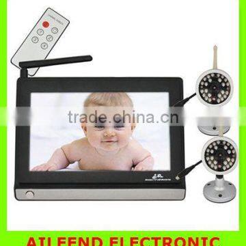 7" TFT LCD 2.4GHz Wireless Video Baby Monitor with Two Camera and Night Vision 4 Channel Remote Controll Baby Camera