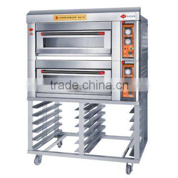New design 2 deck 4 trays electric oven with trolley