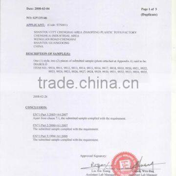 EN71+A1:2007 REPORT OF DIABOBO