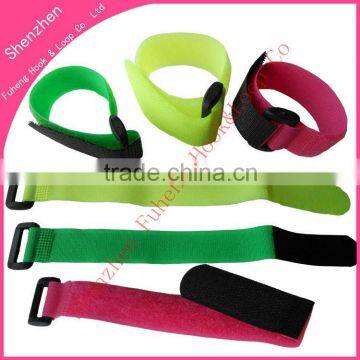 Adjustable plastic buckle hook and loop straps