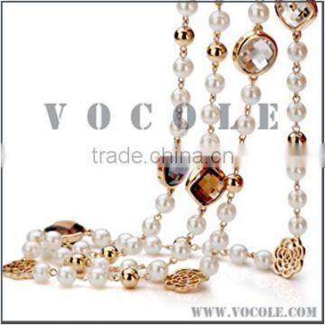 Jewelry Set With Flower Pearl Necklace
