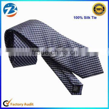 Custom Top Quality 100% Silk Fashion Men Ties Jacquard Checkered Design