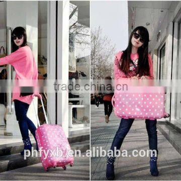 2015 China Factory Lovely Pink Wave Point Printing Luggage for Girls ,ABS /PC Light Luggage photo-4