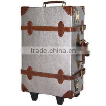PVC leather trolley luggage suitcase on wheels