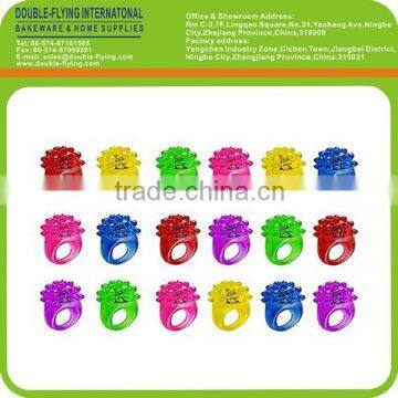 Stock Flashing Colorful LED Light Up Bumpy Jelly Rebber Rings Finger Toy, Light Up Rings