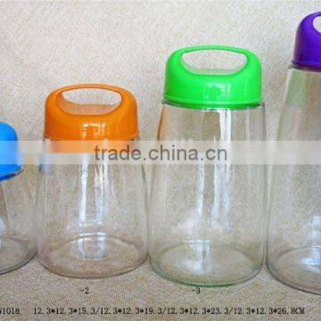 High quality dinnerware glass mason jars with handle plastic lid wholesale