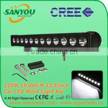 Sanyou 120W 10200lm 6000K LED Auto Light Bar, 22.5inch flood beam light bar for offroad, Jeep, SUV