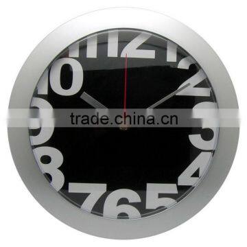 classical small wall clock silver plastic