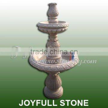 Carved Granite Fountain, 2 tiers free standing granite fountain