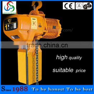 7.5T low headroom HHSY type electric chain hoist with trolley,Sanyou Brand