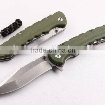 OEM D2 high speed steel blade with army green G10 handle knife