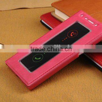 Hot-selling Open Window Leather Case Cover for Gionee Elife E7,For Gionee Elife e7 Case