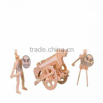 Wooden 3D Twin-Bowed Wheel Jigsaw Puzzle Construction Toy