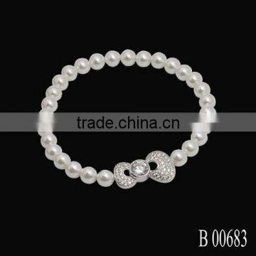 Exquisite Jewelry Designs Adjustable Plastic Pearl Love Bracelet photo-4