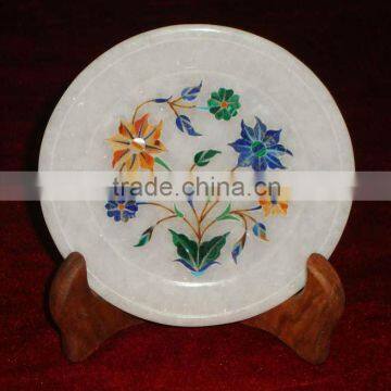 Exporter Marble Stone Pietra Dura Inlay Art Plate