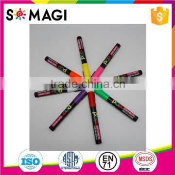 8 Pack Fluorescent colors Anti-wipe Marker Pen with Reversible 6mm Tip for Glass, Window in Bedrooms