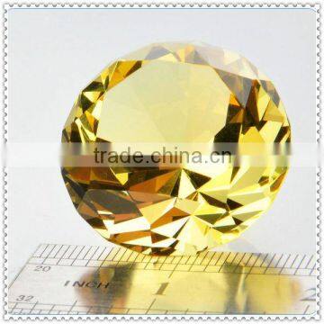 Charming Yellow Handmade Diamond Paperweight For Table Decoration