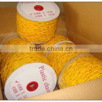 8mm road safety yellow plastic link chain