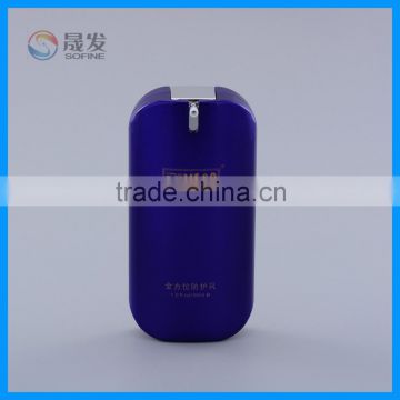 Flat cosmetic sunscreen lotion pump bottle