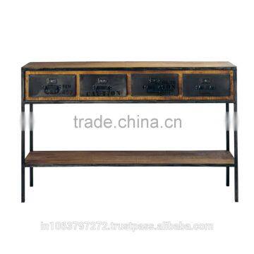 Iron wood console