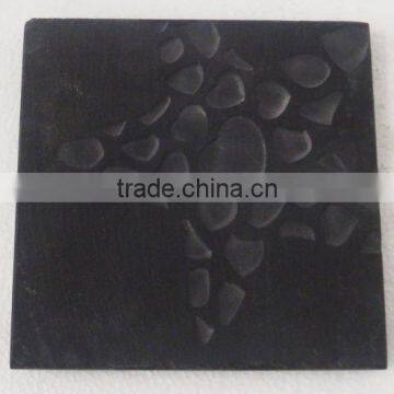 Sandblasted square slate coaster 30539