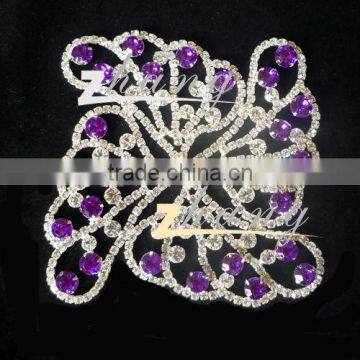 New Fashion Purple Rhinestone Lace for Dress Accessories