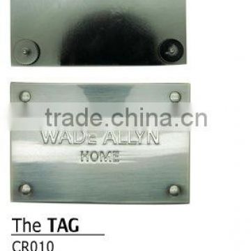 Factory direct sell cheap metal durable name badge labels for clothing,leather,bag